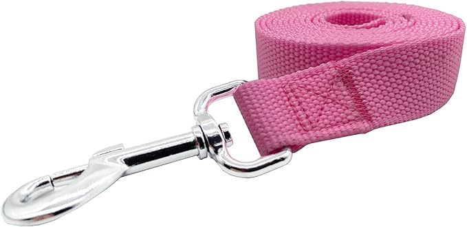 Nylon Dog Training Leash, Traction Rope, 4Ft /5 Foot /6 Feet Long, 5/8 inch 3/4 Inch 1 Inch Wide, for Small and Medium Dogs (5/8'' x 4 FT, Pink)