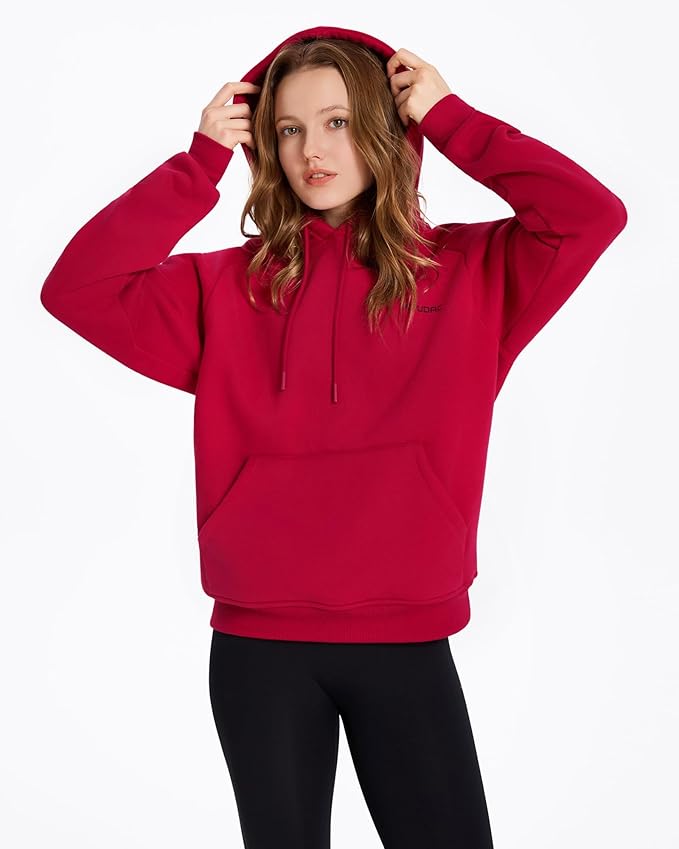 XPUDAC Matching Hoodie for Dogs and Humans Womens Hoodie Oversized Fleece Sweatshirts Long Sleeve Sweaters Pullover Fall Winter Clothes with Pocket, Red, XX-Large