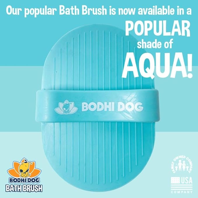 Bodhi Dog Shampoo Brush - Pet Grooming & Bath Supplies for Dogs and Cats - Bath Brush for Long & Short Hair - Premium Scrubber for Shower, Bathing & Massage (One Pack, Aqua)