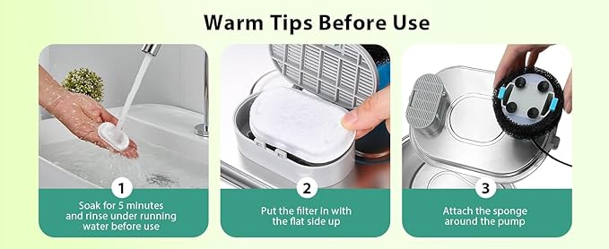 Cat Water Fountain Filters - 32 Pack for 3.2L/108oz & 2L/67oz Pet Water, Three-Layer Filtration Replacement (16+16 Pack), Package Amount for 8 Months