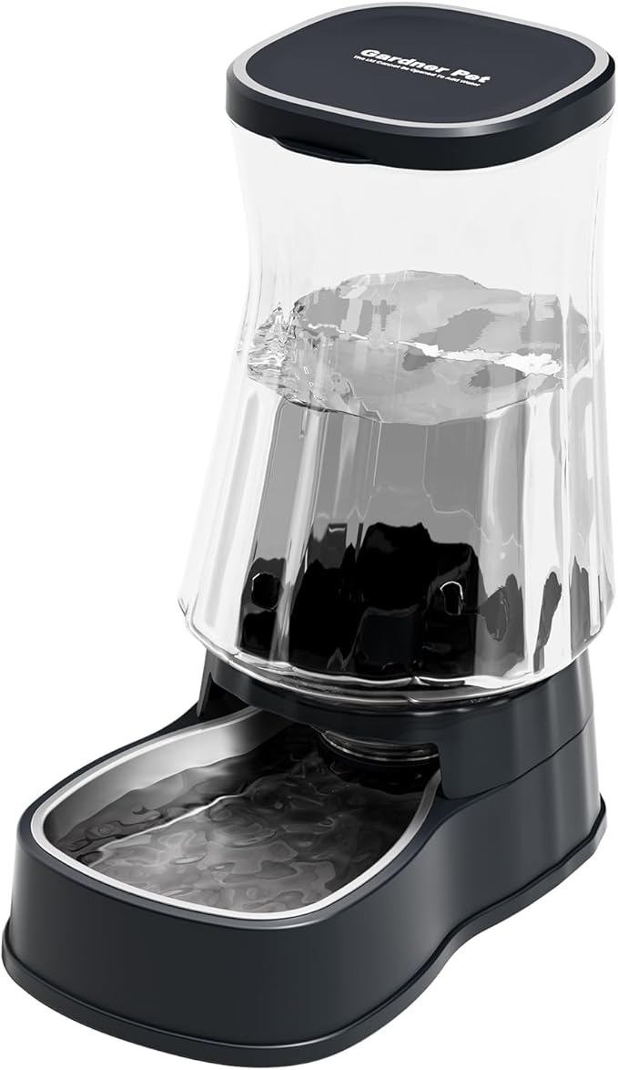 Gardner Pet Automatic Dog Water Dispenser Gravity Stainless Steel Water Waterer Feeder, 100% BPA-Free Large Capacity Water Feeding Bowls for Medium & Large-Sized Dogs Cats Other Pets-(1.6 Gallon)