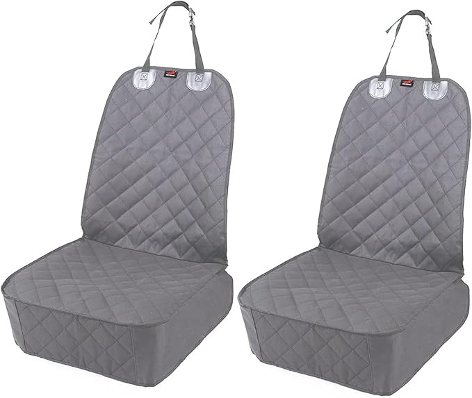 HONEST OUTFITTERS Dog Car Seat Cover 2 Pack, Waterproof Front Seat Car Cover for Cars, Trucks, and Suvs, Pet Front Cover for Cars, Nonslip Dog Seat Cover Grey