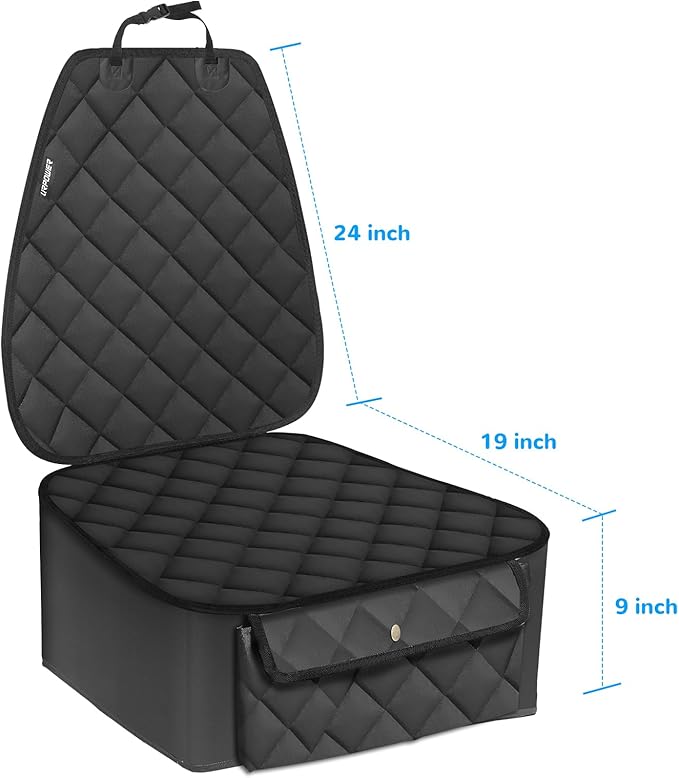 URPOWER Dog Car Seat Cover for Front Seat, Waterproof Pet Car Seat Protector with Pocket & Elastic Skirt, Non-Slip Dog Bucket Seat Covers for Cars, Trucks & SUVs