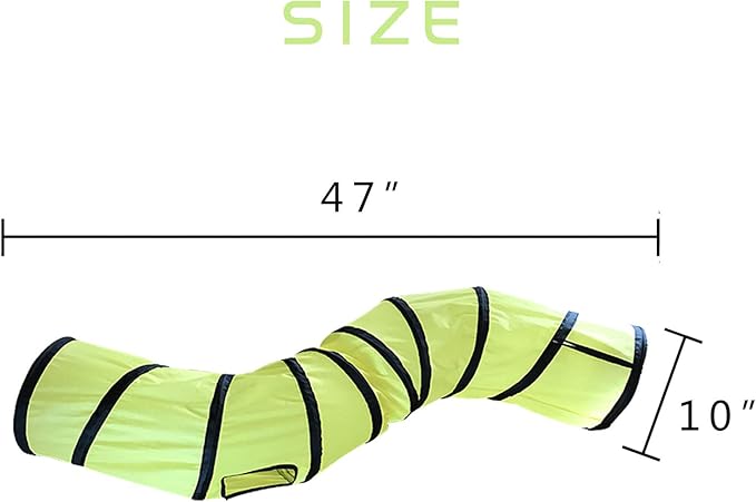 Cat Tunnel for Indoor Cats Interactive, Rabbit Tunnel Toys, Pet Toys Play Tunnels for Cats Kittens Rabbits Puppies Crinkle Pop Up Yellow 47" Shape S