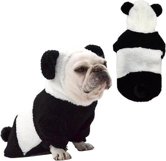 Adorable Plush Panda Pet Costume - Soft & Warm with Removable Pom-Pom Tail – Perfect for Easter, Halloween, and Everyday Wear