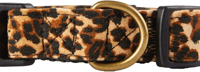 Fashion Leopard Dog Collar Premium Fabric Soft and Comfortable for Puppy,Middle and Big Dogs(Neck:12-18")