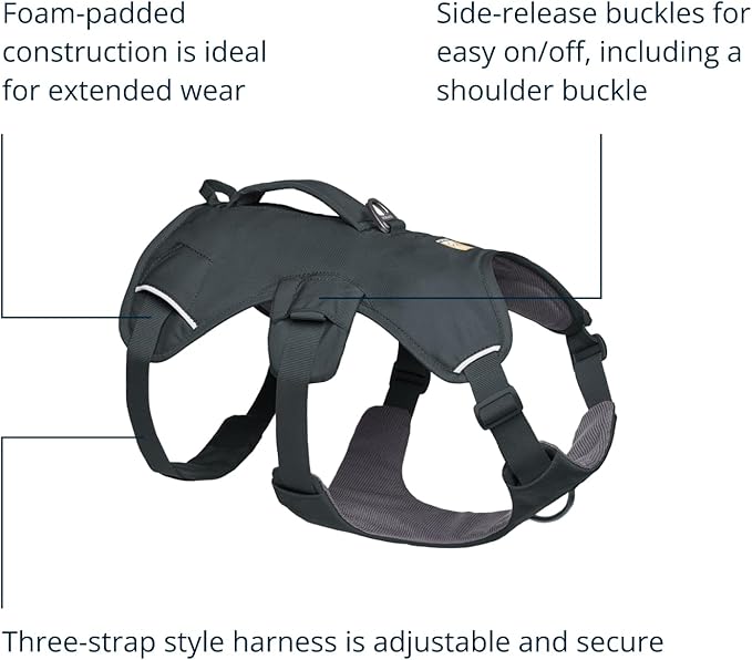 Ruffwear, Web Master, Multi-Use Support Dog Harness, Hiking and Trail Running, Service and Working, Everyday Wear, Basalt Gray, Large/X-Large