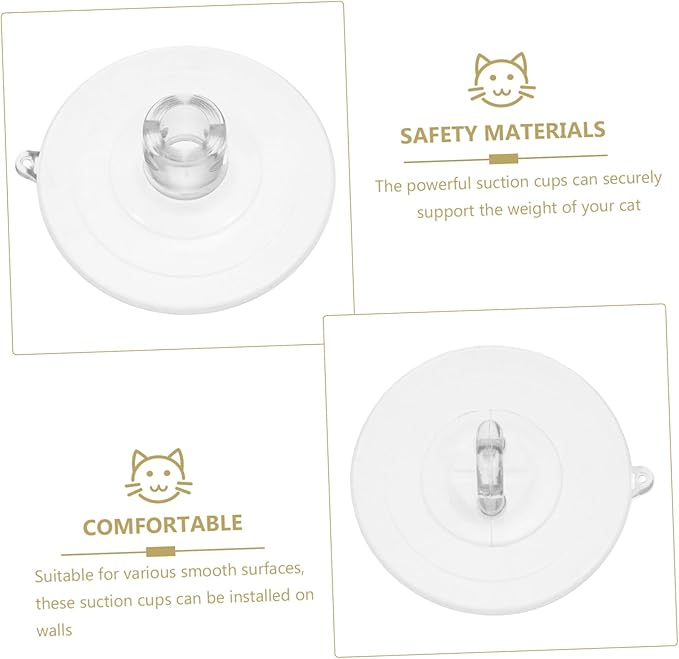 MERRYHAPY 8pcs Cat Window Perch Suction Cups Transparent High-Strength Replacement Parts with Screws for Secure Installation Windows