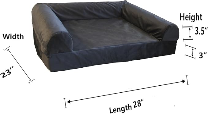 Bolster Dog Bed Removable Cover Washable 28x23