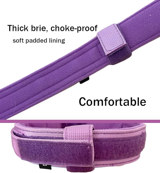 Xqpetlihai Tactical Dog Collar Adjustable Military Nylon Dog Collar with Control Handle and Heavy Duty Metal Buckle for Medium and Large Dogs(Purple,XL)