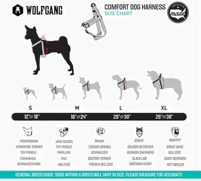 Wolfgang Heavy Duty Adjustable Dog Harness, Pull-Tested to Over 800 lbs for Walking & Training, DarkSkies Print, Medium