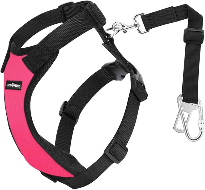 Dog Seat Belt, Safety Vest Dog Car Harness with Adjustable Buckle Dog Seat Belt for Vehicle Nylon Pet Safety Seat Belts Heavy Duty(XXL, Magenta)