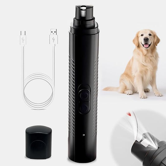 Dog Nail Grinder Quiet, Easy to Use Pet Nail Grinder with Led Lights, 7500 RPM Dog Nail Clippers for Large Dogs Medium Small Dogs & Cats, Continuous 3-Hour Battery Life