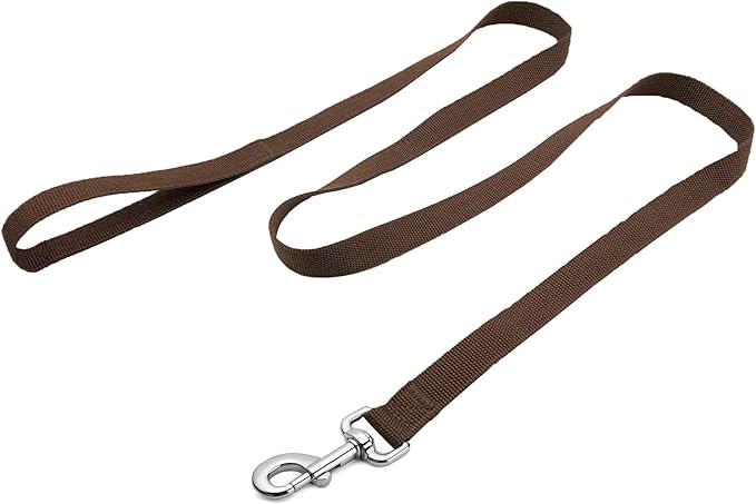 Strong Nylon Dog Leash, 4FT/ 5 FT/ 6FT Dog Leashes for Medium Large Dogs (6FT, Brown)