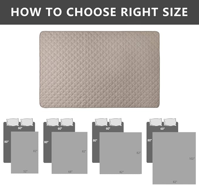 SPXTEX Dog Bed Cover Washable Pee Pads Dog Blankets for Puppy Large Dog Cat,Sofa Reversible Changing Pad Reusable 1 Piece（82"x82",Beige）