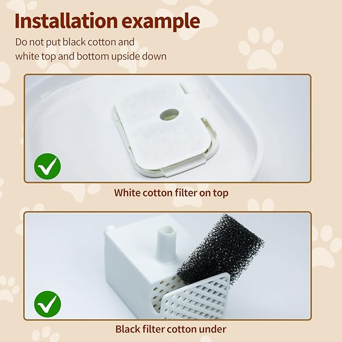 24 Pcs Cat Water Fountain Filters Compatible with PETLIBRO,12 Pack Fountain Replacement Filters & 12 Pack Pre-Filter Sponges for 2.5L/84oz PLWF005 & PLWF105 & PLWF115