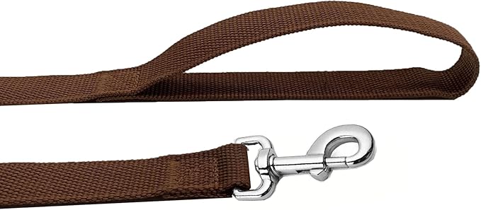 Strong Nylon Dog Leash, 4FT/ 5 FT/ 6FT Dog Leashes for Medium Large Dogs (6FT, Brown)