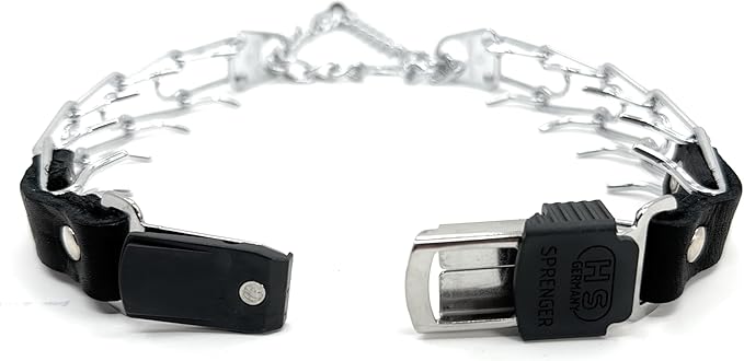 Herm Sprenger 2.25mm Prong Collar for Dog Training with Adjustable Length & Easy Quick Release Cliclock & Swivel Ring for Small/Medium Dogs (13-19" Neck)