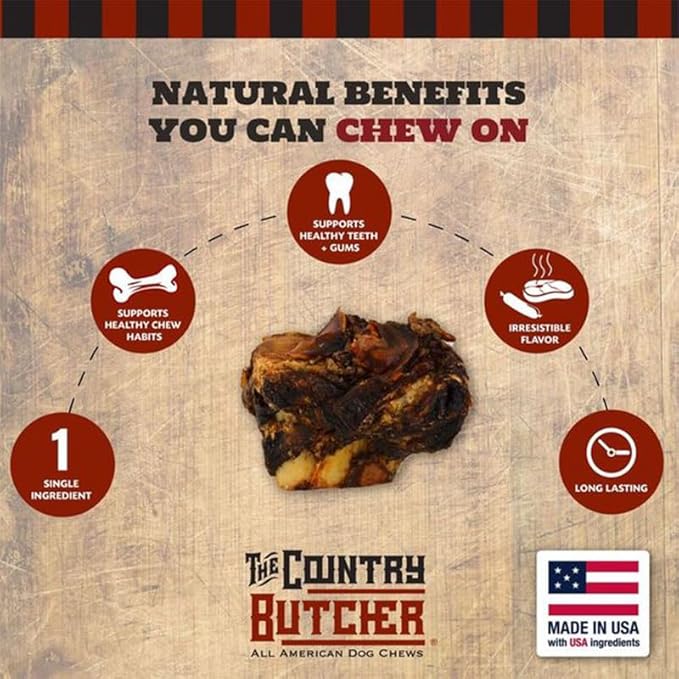 Beef Knuckle Dog Bones for Aggressive Chewers, Large and Medium Breed Dog Treat, Natural, Tough, Chew Toy, Made in The USA, 15 Count