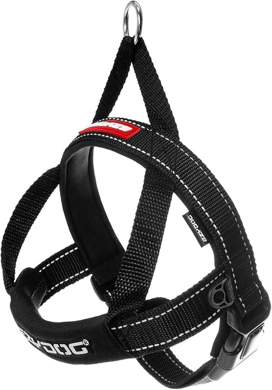 EzyDog Quick Fit Dog Harness ??No Pull Harness for Training, Everyday Walking, and Easy Control - Adjustable Fit, Reflective, and Padded (X-Small, Black)