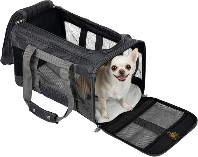 Sherpa Original Deluxe Travel Pet Carrier, Airline Approved & Guaranteed On Board - Charcoal Gray, Medium