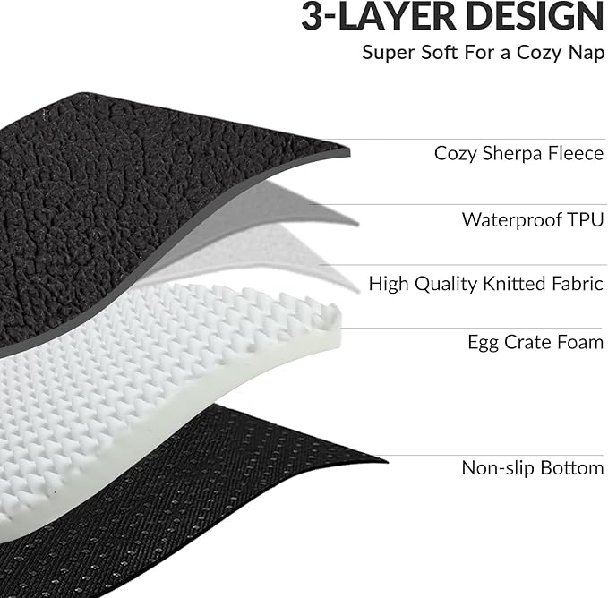Patas Lague Orthopedic Jumbo Dog Bed for Extra Large Dogs 56''X40'', Waterproof L Bolster Pet Sofa Beds with Removable Washable Cover, Soft Comfortable Pet Couch Crate Mat with Nonskid Bottom, Black