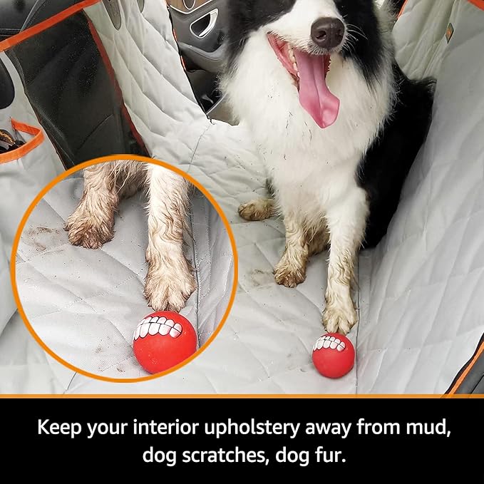 iBuddy Dog Seat Cover for Tesla Model 3 Waterproof Car Seat Protector with Mesh Window Dog Car Hammock Against Dirt and Fur Anti-Scratch Nonslip Machine Washable Back Seat Cover for Model Y