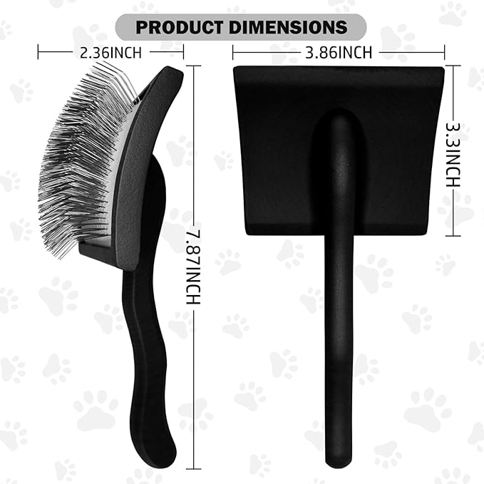 Dog Slicker Brush for Golden Doodle Grooming Kit - Dematting Brushes for Goldendoodles, Labradoodles, Poodles - Pet Hair Brush for Medium & Long Haired Dogs - Large (Black)
