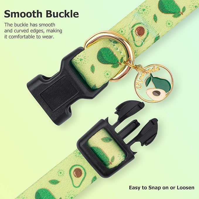 Handmade Dog Collar for Small Medium Large Dogs,Green Avocado with Pendant Fall and Winter Fashions Dog Collars (Small)
