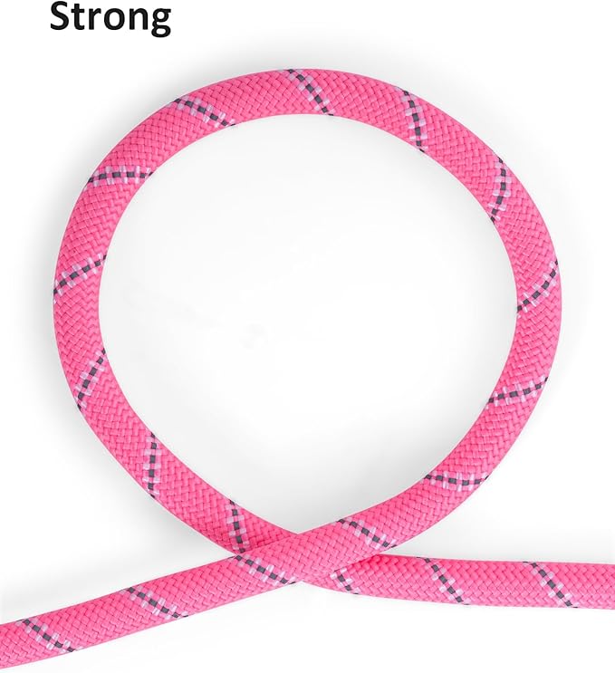 (2 Pack) Long Dog Leash for Dog Training 16FT/30FT/50FT, Reflective Heavy Duty Dog Lead for Large Medium Small Dogs Outside Walking, Playing, Camping, or Yard,Orange&Pink 15FT
