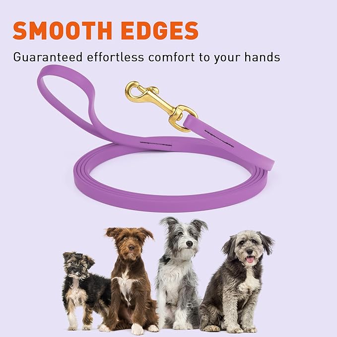 Viper Biothane K9 Working Dog Leash Waterproof Lead for Tracking Training Schutzhund Odor-Proof Long Line with Solid Brass Snap for Puppy Medium and Large Dogs, 33ft Amethyst Purple