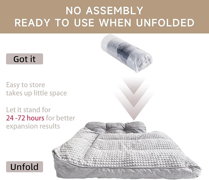 Extra Large Dog Bed, Dog Sofa & Mat with Sides, Warm & Cozy Calming Bed, Durable Comfortable Pad with Reasonable Curves, Machine Washable & All-Season Use for Room to Move Freely