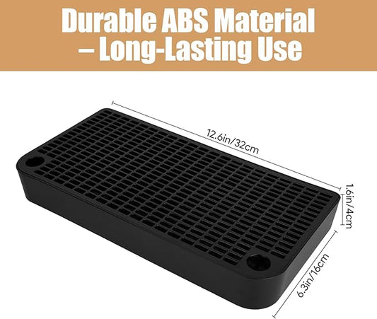 Cat Litter Box Step, Cat Ramp for Litter Box, Double Layered Litter Catcher Mat with Filter Function, Pet Ramp Stool for Kitten & Elderly Cats, Non-Slip & Anti-Litter Tracking, Easy Clean (Black)
