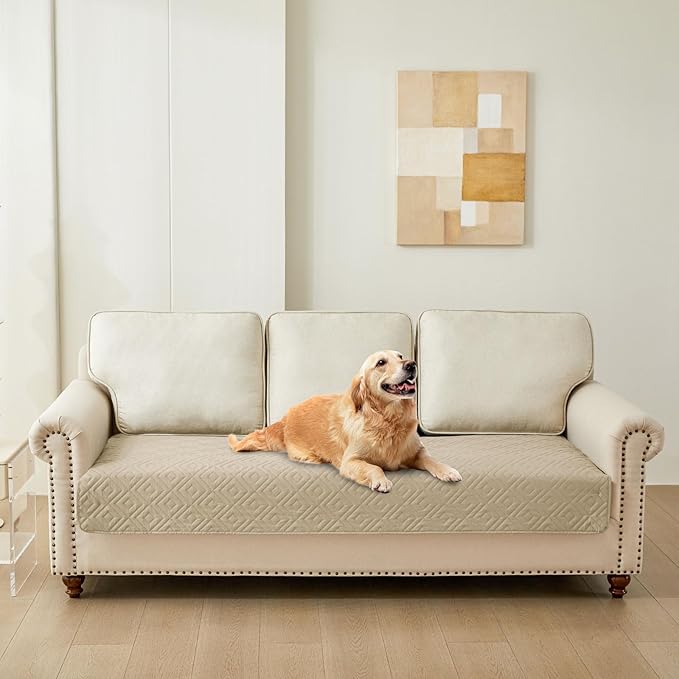 hyha Waterproof Dog Blanket, Soft Pet Bed Blankets, Waterproof Sofa Couch Cover for Dogs Washable, Reversible Pet Couch Covers for Sofa Furniture (30x90 Inch, Taupe/Beige)