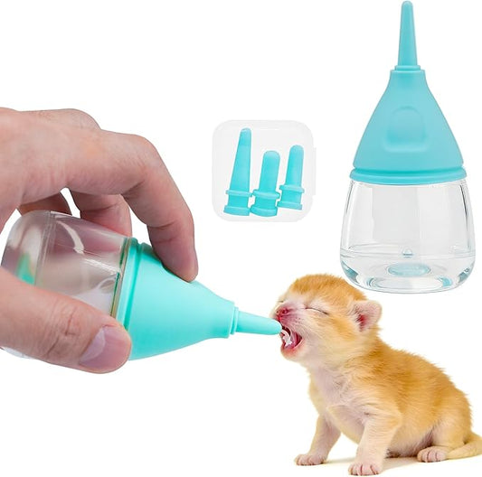 Pet Feeding Bottle for Puppies and Kittens,40ml Cyan