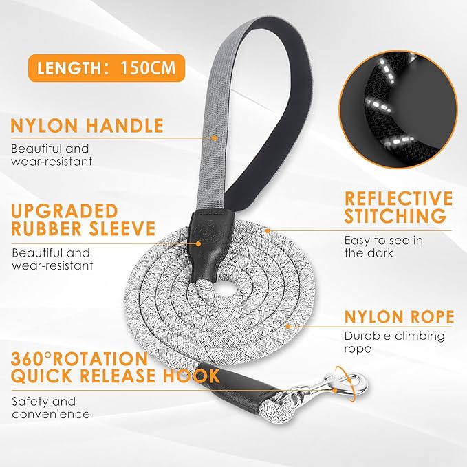 Dog Harness and Leash Set, No Pull Saddle Style Pet Harness, Breathable Mesh Adjustable Reflective Dog Vest for Dogs and Cat Medium Small Harness 2 D-Rings (Grey, S)