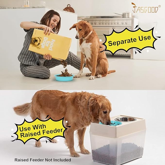 JASGOOD Slow Feeding Dog Bowl for Raised Pet Feeders Blue Maze Food Water Bowl Compatible with Elevated Diners(Blue,Fit Opening Fit Opening 7.5"-8")