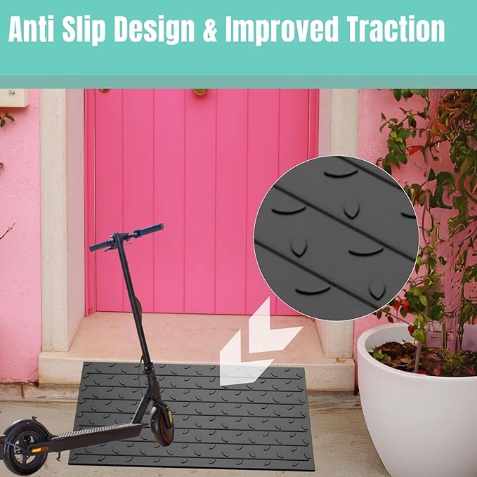 BESEA 1.5" inch Threshold Ramp Rubber Wheelchair Ramp, No-Slip Surface 2500 Lbs Load Capacity for Home Doorways Driveways Curb(2PACK)