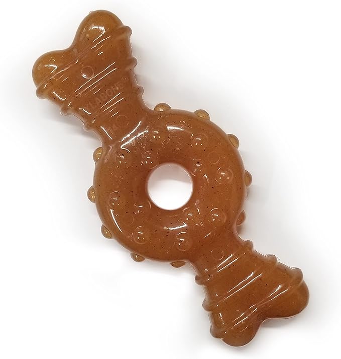 Nylabone Ring Bone Chew Toy for Puppies, Puppy Teething Toys, Puppy Enrichment Toys, Chicken Flavor, X-Small Dogs - Up to 15 lbs, 1 Count