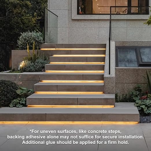 Gaahing Heavy Duty Anti-Slip Stair Treads, Peel and Stick Rubber Grip Strip for Outdoor Indoor Steps & Ramps (196.8" L x 4" W, Grey)