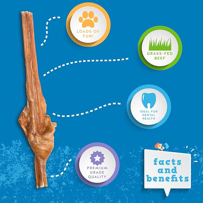 Jack&Pup Dog Bully Sticks for Small Dogs - 12 Inch Junior Bully Sticks for Dogs (18 Pack) Great Bully Stick for Teething Puppies