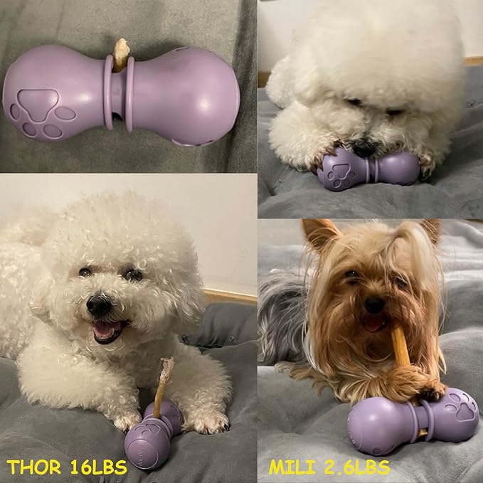Bully Stick Holder for Dogs, Chew Holder, Prevent Choking Safety Device (Purple, Small)