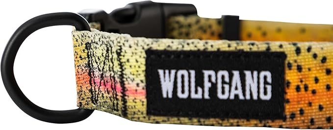 Wolfgang Heavy Duty, Adjustable Dog Collar with Quick Release Nylon Buckle for Walking & Training, CutBow Print, Medium