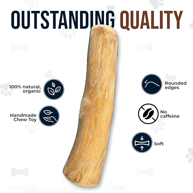 Set of 1 Coffee Wood Dog Chew Stick Toy for Dog, Natural and Real Wooden Bone Sticks for Pets, Safe Dental Cleaning Chews, Pets Health, Teeth Cleaning and Relieve Stress (Small)