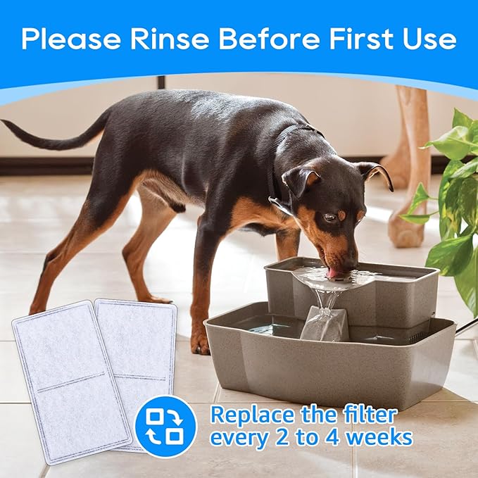 Cat Water Fountain Filter Replacement, 2-Chamber Pet Fountain Filters for Drinkwell Pet Fountain, Charcoal Dog & Cat Water Filter, 8PCS Replacement Carbon Filters for Petsafe Water Fountain