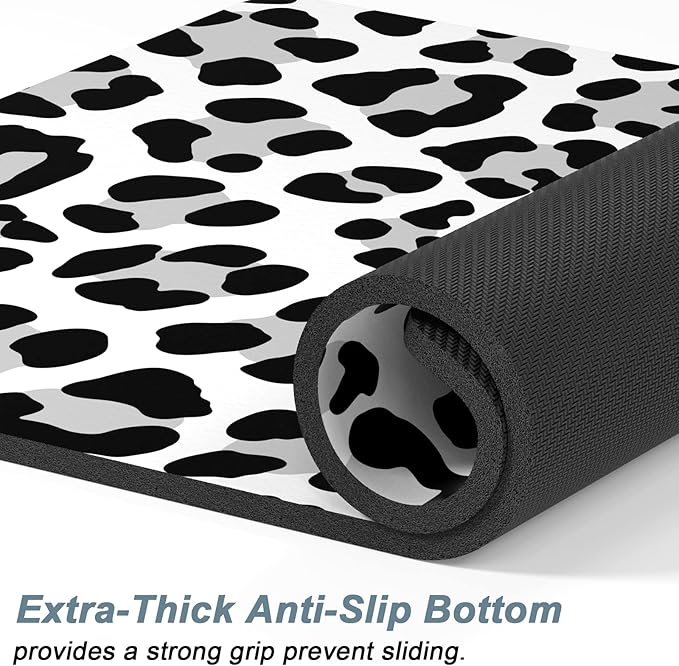 Rnivvi Dog Food Mat, 12" x 19" Leopard Absorbent Dog Cat Bowl Mat for Food and Water, Cute Anti-Slip Rubber Pet Feeding Rug Protect Floors, Puppy Placemat for Feeding & Watering Supplies, Leopard