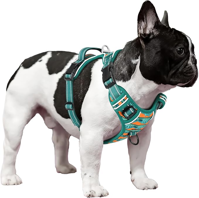 Timos No Pull Dog Harness,No Choke Front Clip Dog Reflective Harness,Adjustable Soft Padded Pet Vest with Easy Control Handle for Small Dogs,Wilderness,S