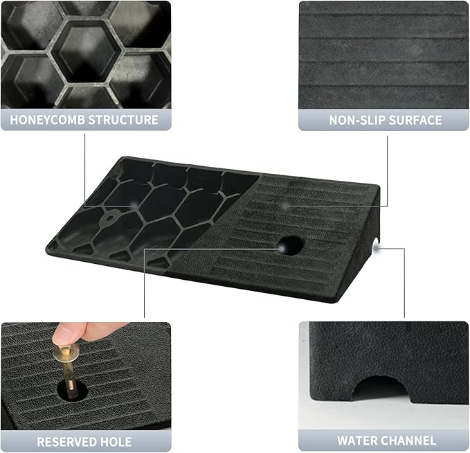 Driveway Ramps for The Curb Threshold Ramp 3.5 Inch Rise 2 Pack Shed Ramp for Low Cars Ramps for Lawn Mower to Shed 7000lbs Load Capacity