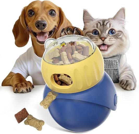 Cat Treat Dispenser Toy Tumbler Dog Slow Food Feeder Ball for Dogs and Cats No Battery Interactive Pet Toy