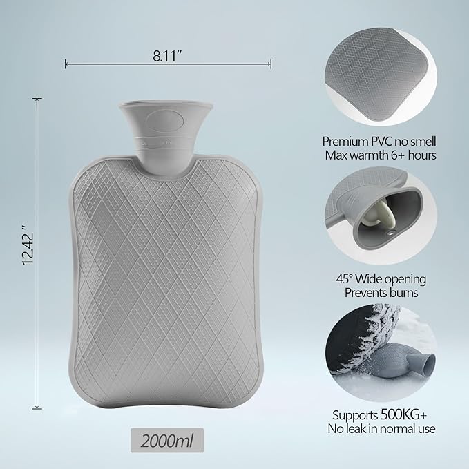 Hot Water Bottle (2L Purple + 2L Pink)